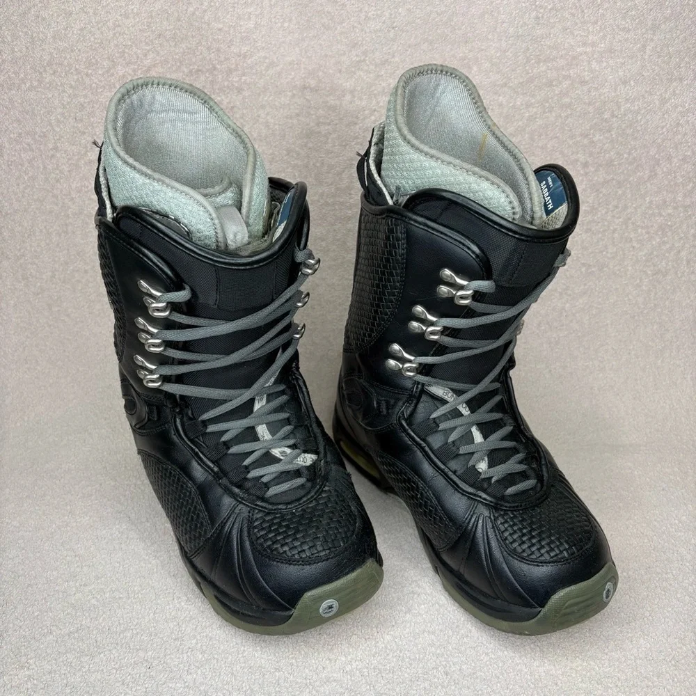 Burton Sabbath Black Snowboard Boots Men’s 9 Gray Laces GREAT CONDITION Winter